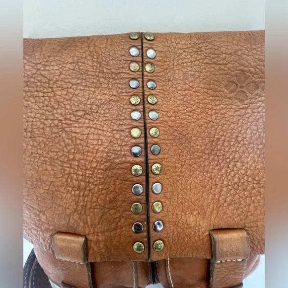 Patricia Nash Tan Leather Studded Crossbody Bag - Picture 8 of 16